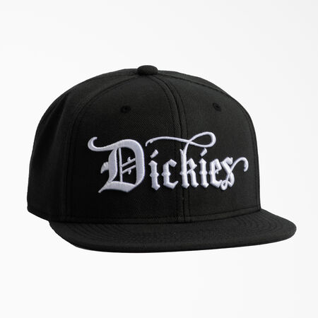 Embroidered Flat Brim Hat - Black &#40;BK&#41;
