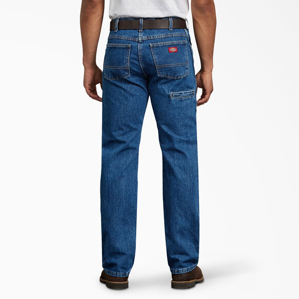 Jeans &agrave; 6 poches en denim, coupe standard &agrave; jambe droite - Stonewashed Indigo Blue &#40;SNB&#41;