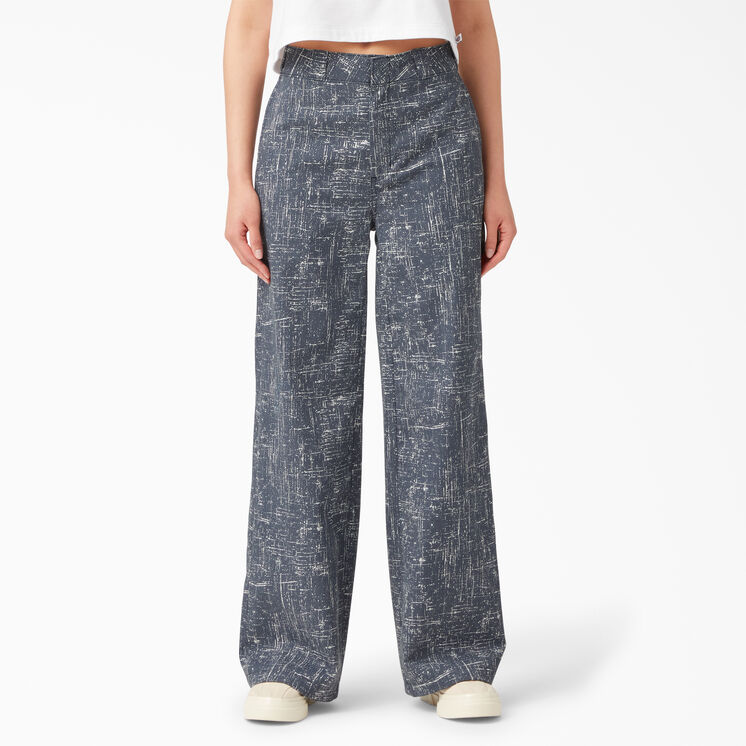 Pantalon de travail de coupe standard &agrave; jambe large pour femmes - Rinsed Navy Crosshatch &#40;R2A&#41;