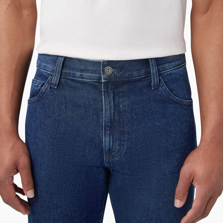 Loose Fit Double Knee Jeans - Stonewashed Indigo Blue (SNB) image number 8
