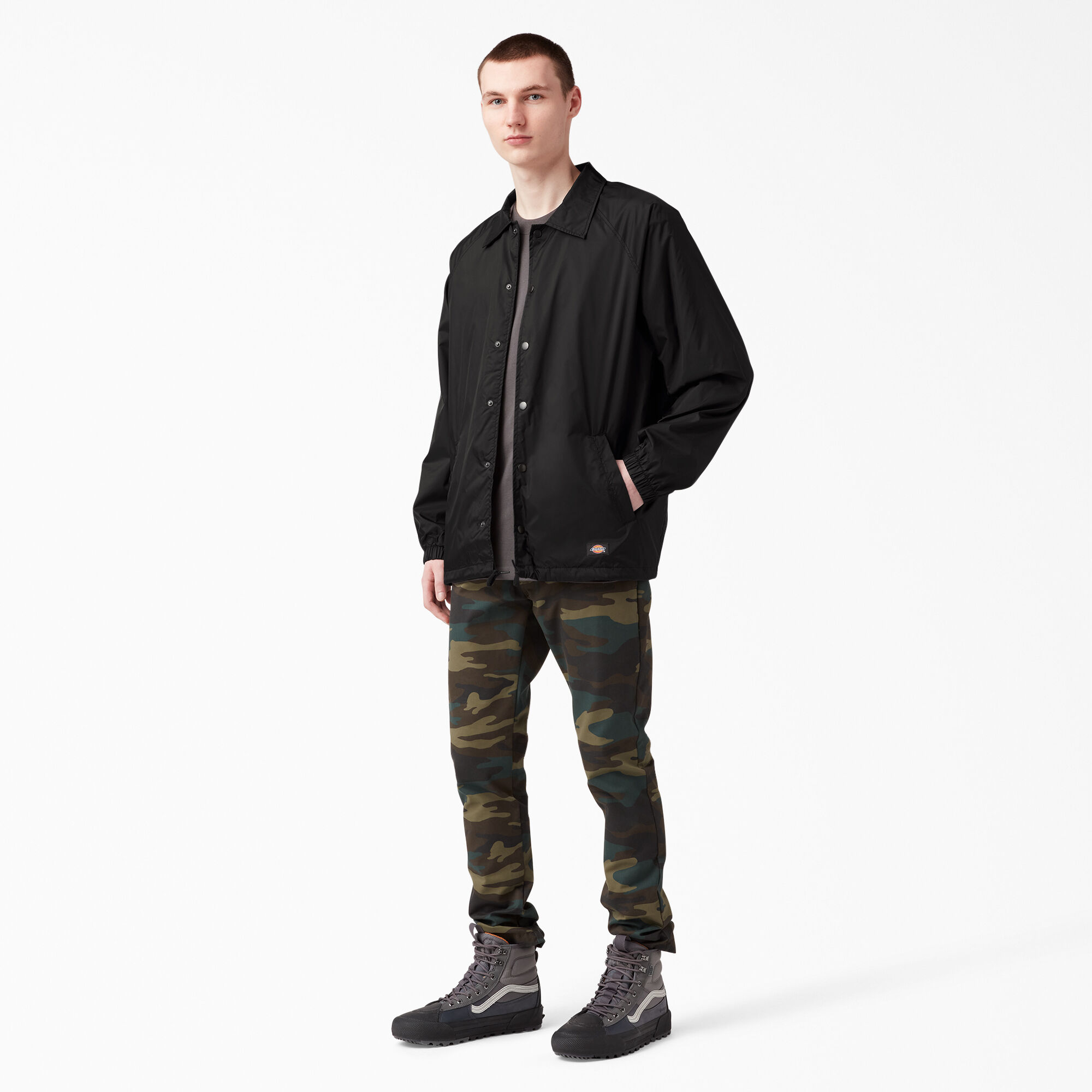 Snap Front Nylon Jacket for Men Dickies Canada Dickies Canada