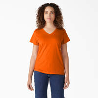 T-shirt à encolure en V et manches courtes pour femmes - Scarlet Ibis (S2S)