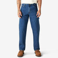 Jeans menuisier épais de coupe décontractée - Stonewashed Indigo Blue (SNB)