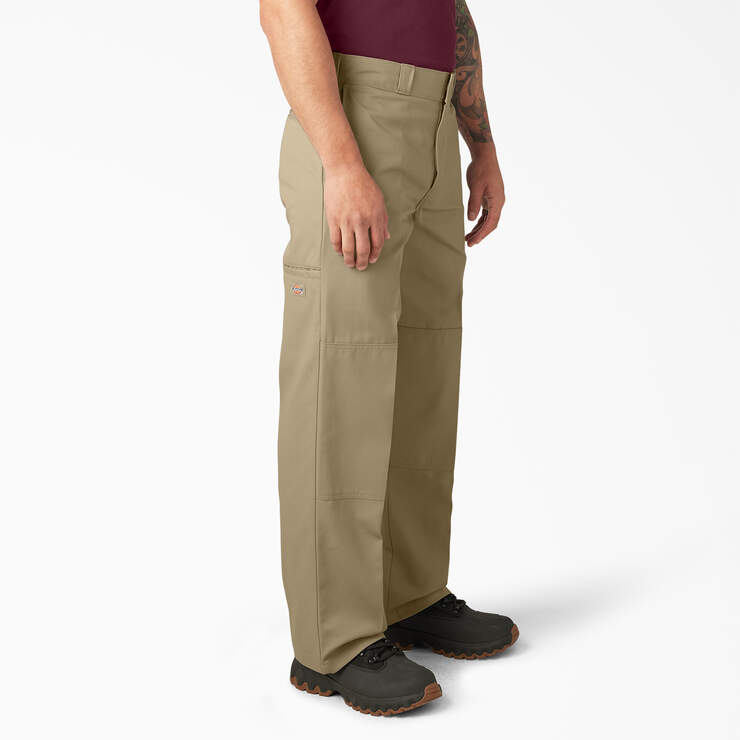 Loose Fit Double Knee Work Pants - Khaki (KH) image number 4