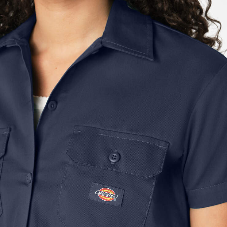 Chemise de travail écourtée de coupe décontractée pour femmes - Ink Navy (IK) numéro de l’image 6