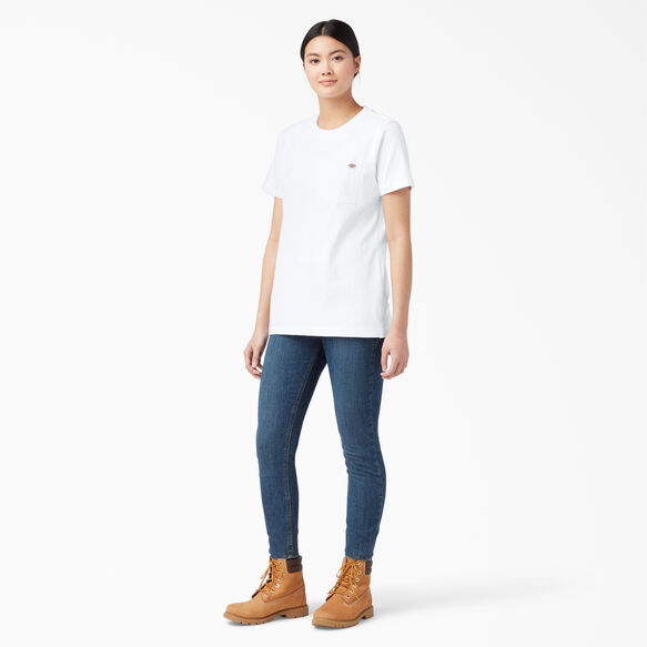 T-shirt &eacute;pais &agrave; manches courtes pour femmes - White &#40;WH&#41;