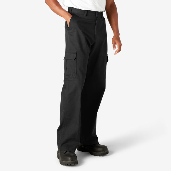 Pantalon cargo ample &agrave; jambe droite - Rinsed Black &#40;RBK&#41;