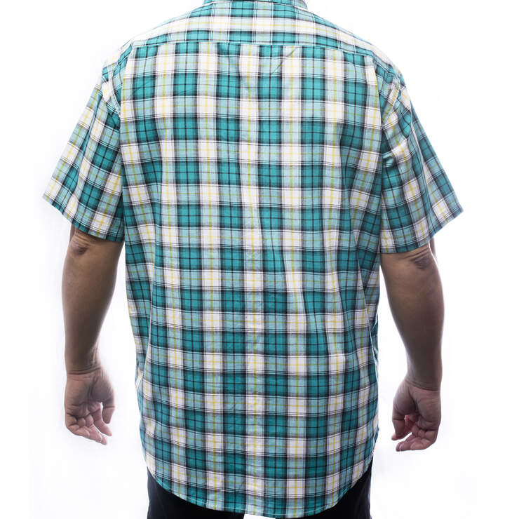 Men's short sleeve plaid shirt - Teal (TL) image number 2