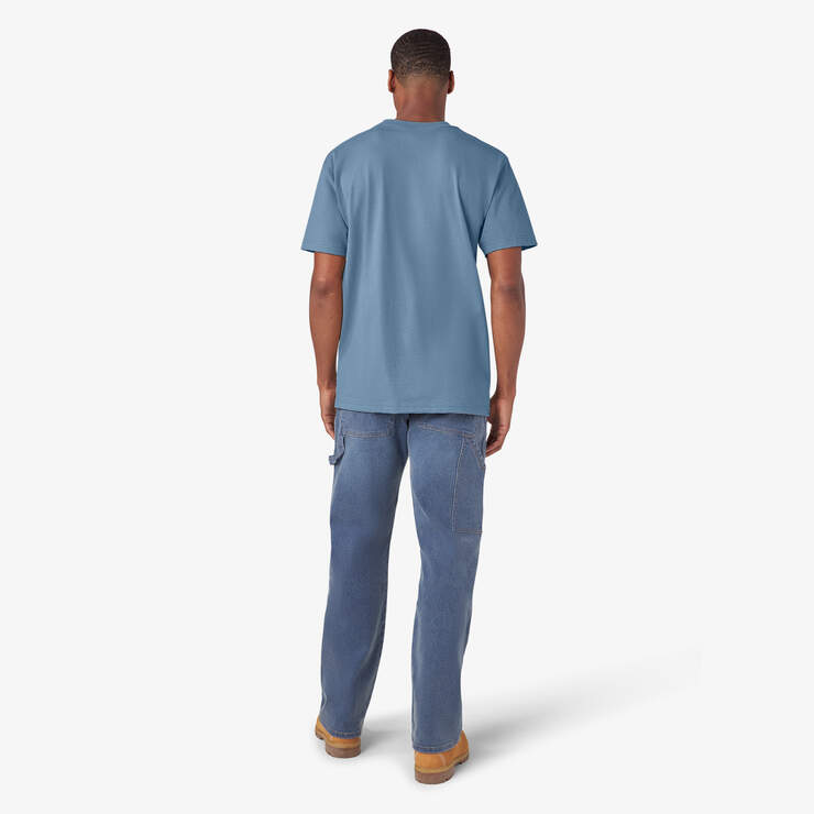 Heavyweight Heathered Short Sleeve Pocket T-Shirt - Coronet Blue Heather (LBH) image number 10