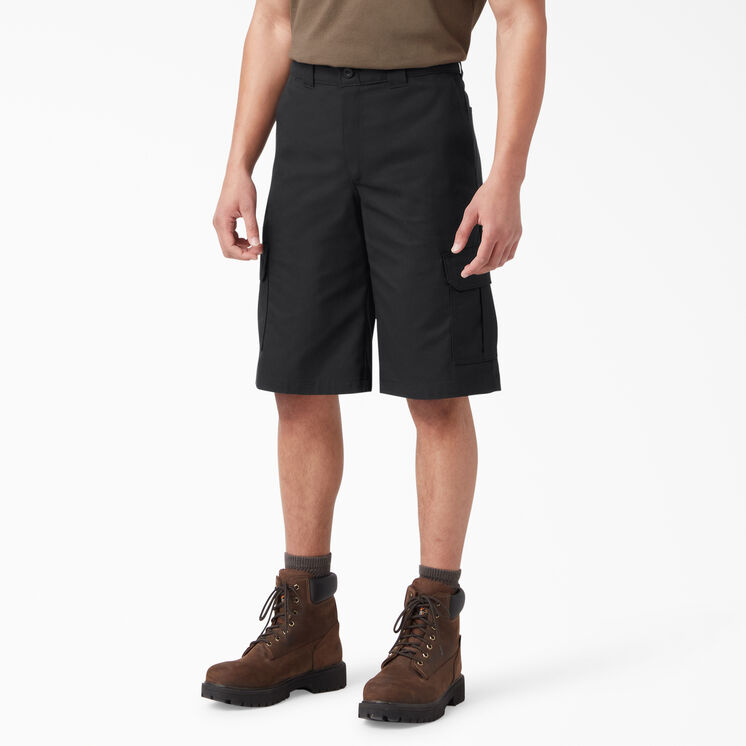 FLEX Relaxed Fit Cargo Shorts, 13&quot; - Black &#40;BK&#41;