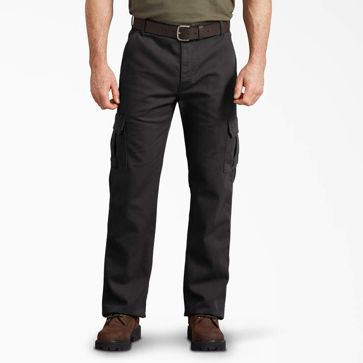 Pantalon cargo de coupe standard en coutil - Stonewashed Black (SBK) numéro de l’image 1