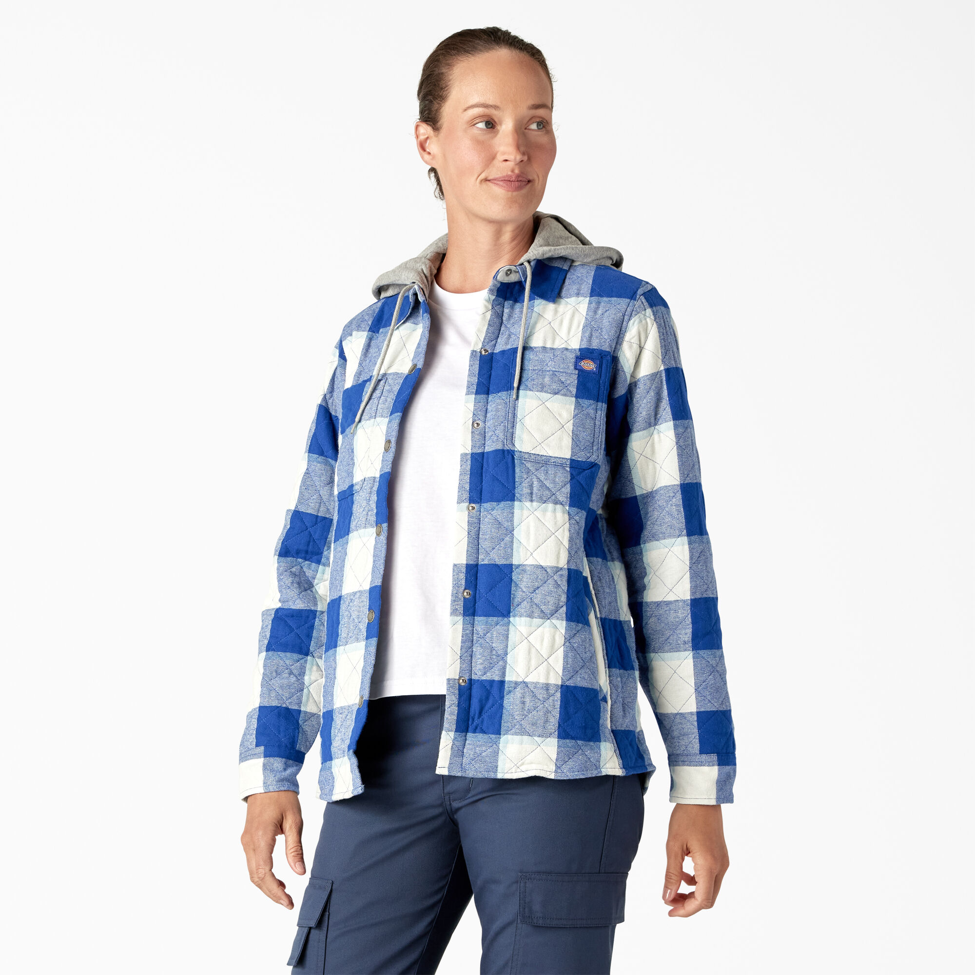 Women s Flannel Hooded Shirt Jacket Dickies Canada
