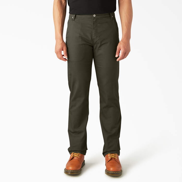 Pantalon menuisier de coupe standard en coutil - Stonewashed Moss Green (SMS) numéro de l’image 1