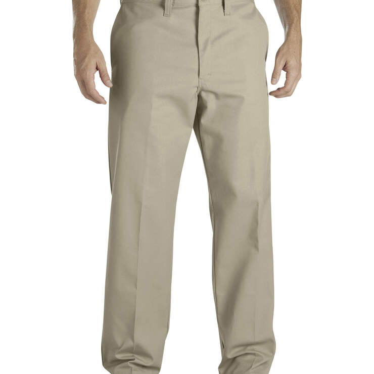 Industrial Flat Front Comfort Waist Pants - Khaki (KH) image number 1