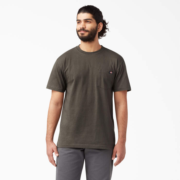 Heavyweight Short Sleeve Pocket T-Shirt - Black Olive (BV) image number 1