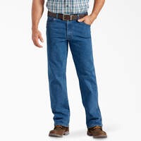 Jeans de coupe décontractée à ceinture adaptable FLEX - Stonewashed Indigo Blue (SNB)