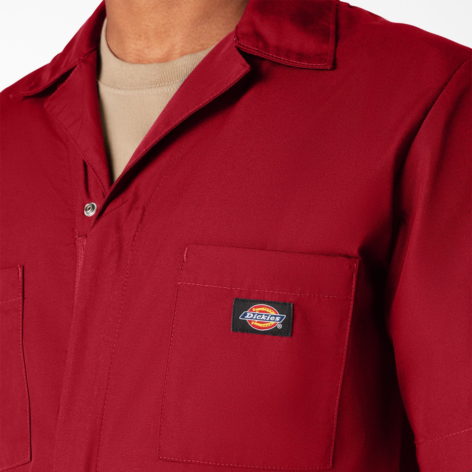 Dickies red overall dress hot sale