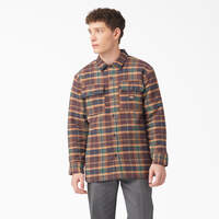 Flannel Quilted Lined Shirt Jacket - Brown Gingerbread Ivy Plaid (RPG)