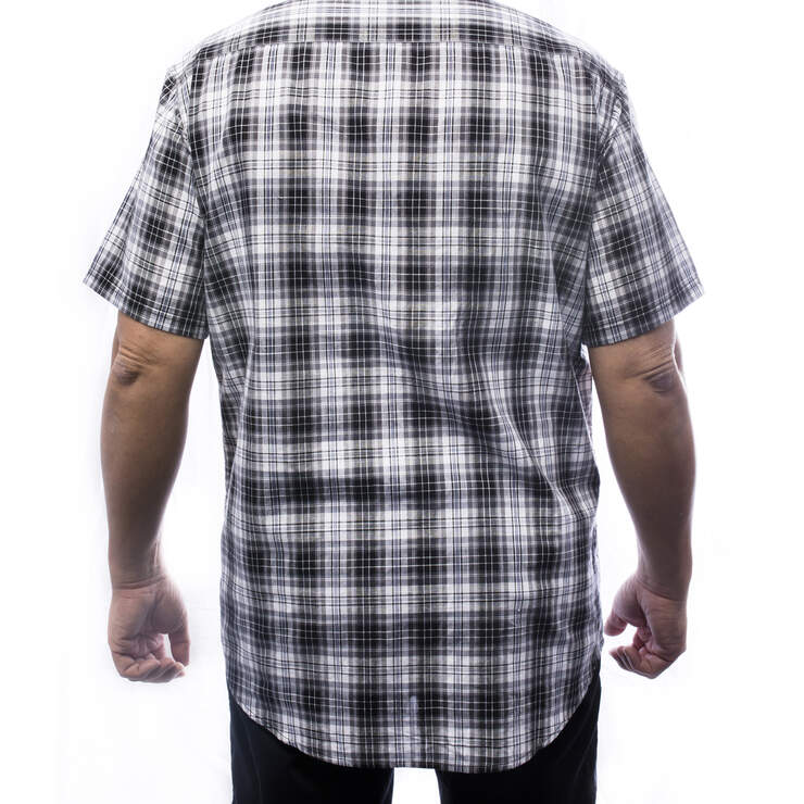 Men's Short Sleeve Plaid Shirt - Black (BLK) image number 2