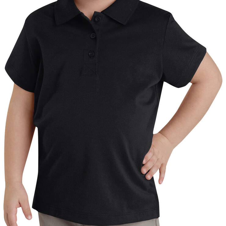Girls' Performance Short Sleeve Polo Shirt, 4-6X - Black (BK) numéro de l’image 1