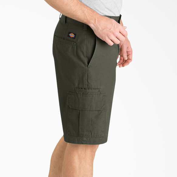 Relaxed Fit Ripstop Cargo Shorts, 11&quot; - Moss Green &#40;RMS&#41;