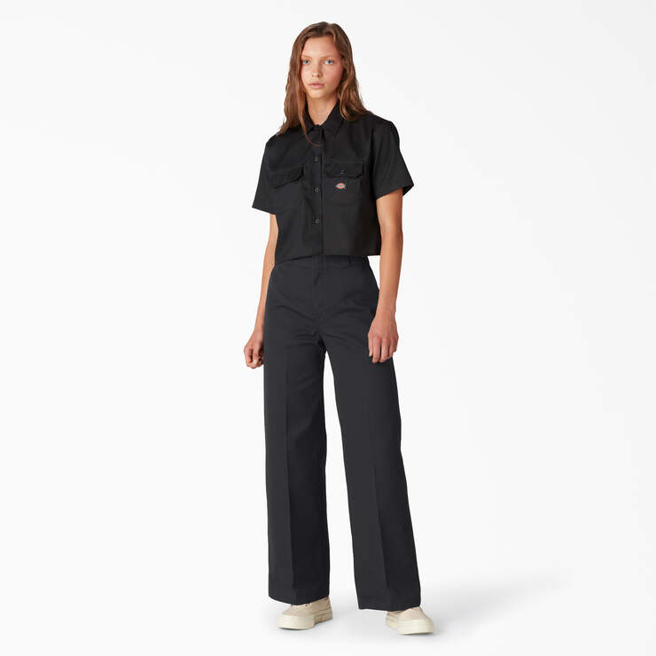 Pantalon de travail de coupe standard à jambe large pour femmes - Stonewashed Black (SBK) numéro de l’image 5
