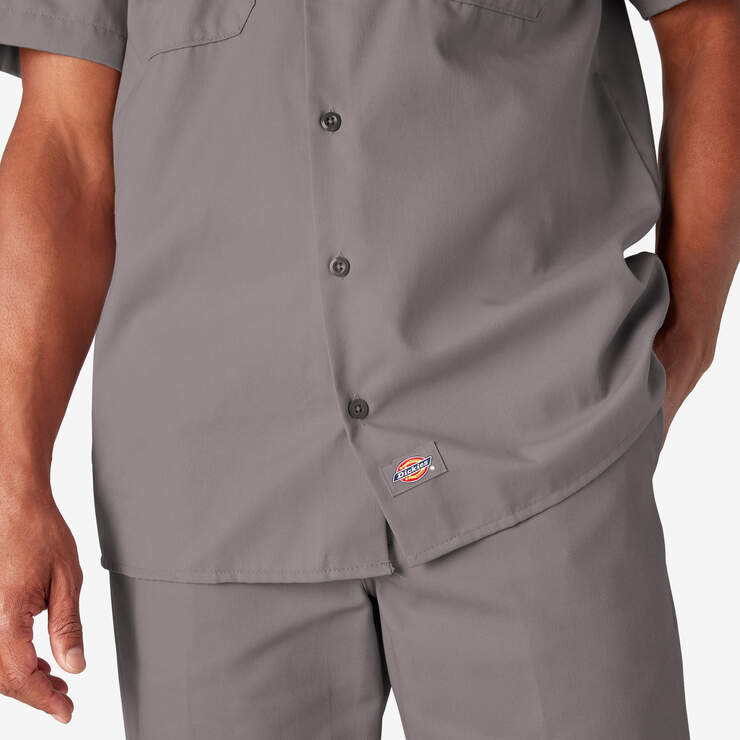 Short Sleeve Work Shirt - Silver (SV) image number 8
