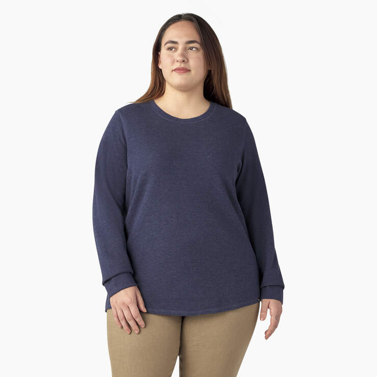 Women's Plus Long Sleeve Thermal Shirt - Ink Navy (ISD) image number 1