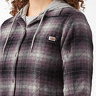 Veste-chemise &agrave; capuchon en flanelle pour femmes - Dusty Purple/Black Ombre Plaid &#40;B1E&#41;