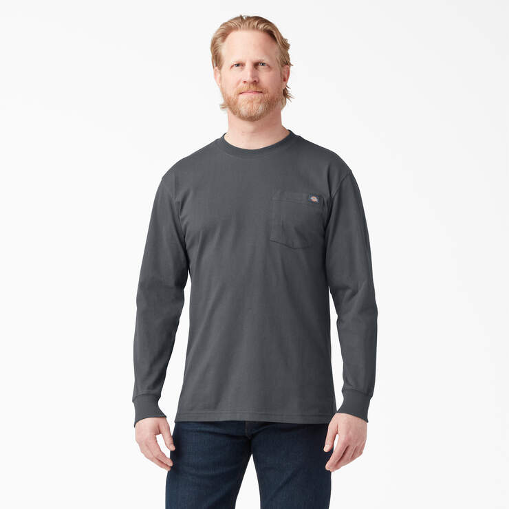 T-shirt épais à manches longues et à poche - Charcoal Gray (CH) numéro de l’image 1