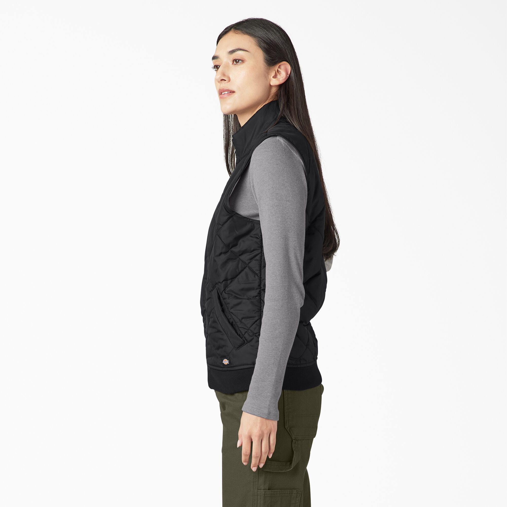 Black quilted vest ladies hotsell