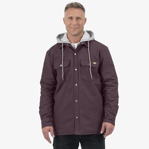 Duck Hooded Shirt Jacket - Maroon &#40;MR&#41;