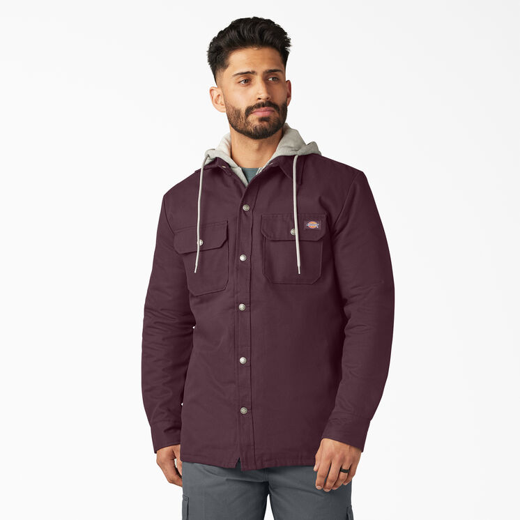 Duck Hooded Shirt Jacket - Maroon &#40;MR&#41;