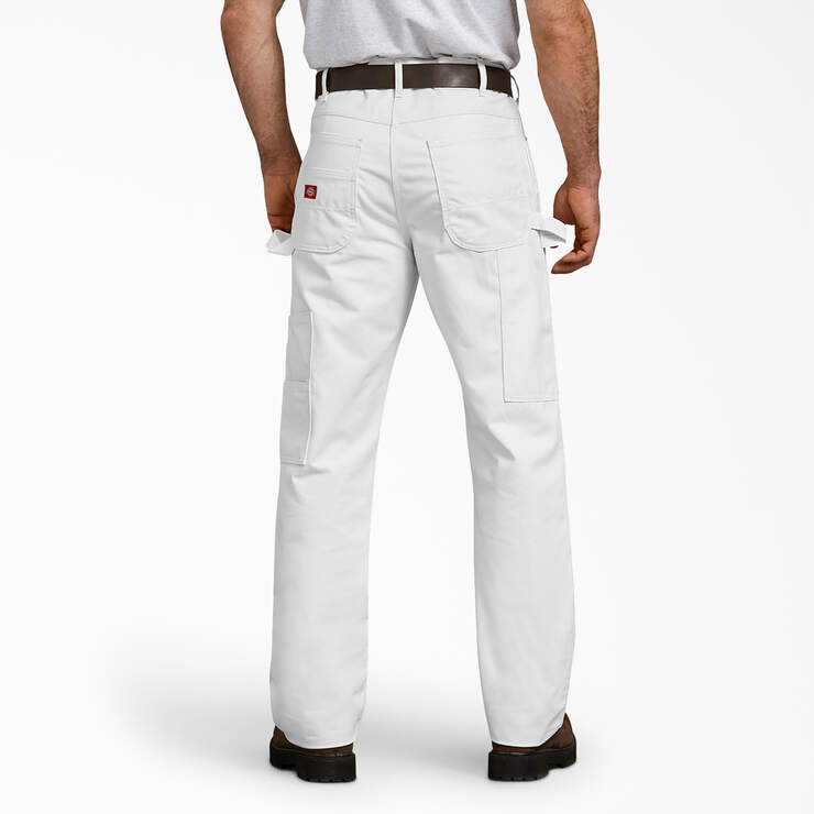 Pantalon menuisier de peintre de coupe décontractée à genoux renforcés - White (WH) numéro de l’image 2
