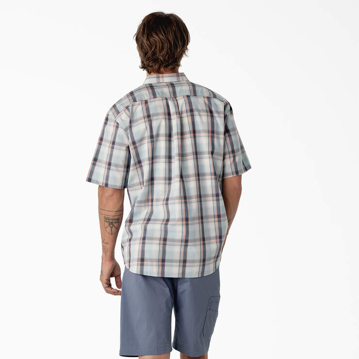 Short Sleeve Woven Shirt - Clear Blue High Plains Plaid (A2T) image number 2