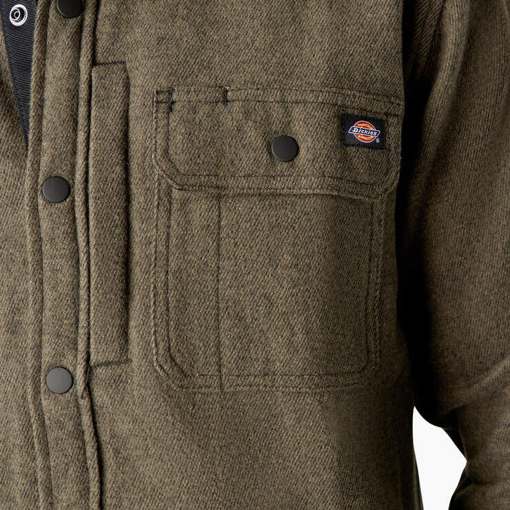 Heavyweight Brawny Flannel Shirt - Military Green w/ Black (C1L) image number 6