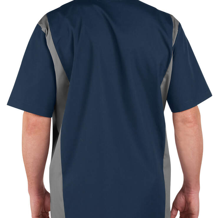 Industrial Colour Block Short Sleeve Shirt - Dark Navy Blue Gray Tone (DNSM) image number 2