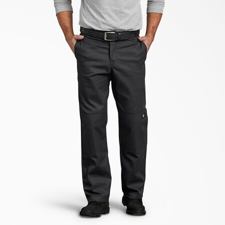 Regular Fit Straight Leg Double Knee Work Pants - Black &#40;BK&#41;