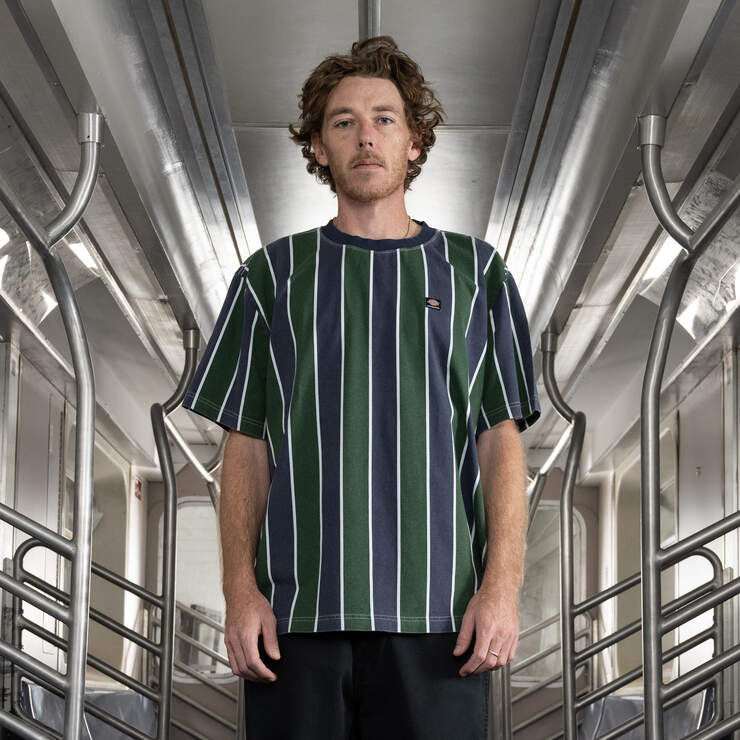 Jake Hayes Striped T-Shirt - Navy/Pine Stripe (NSN) image number 1