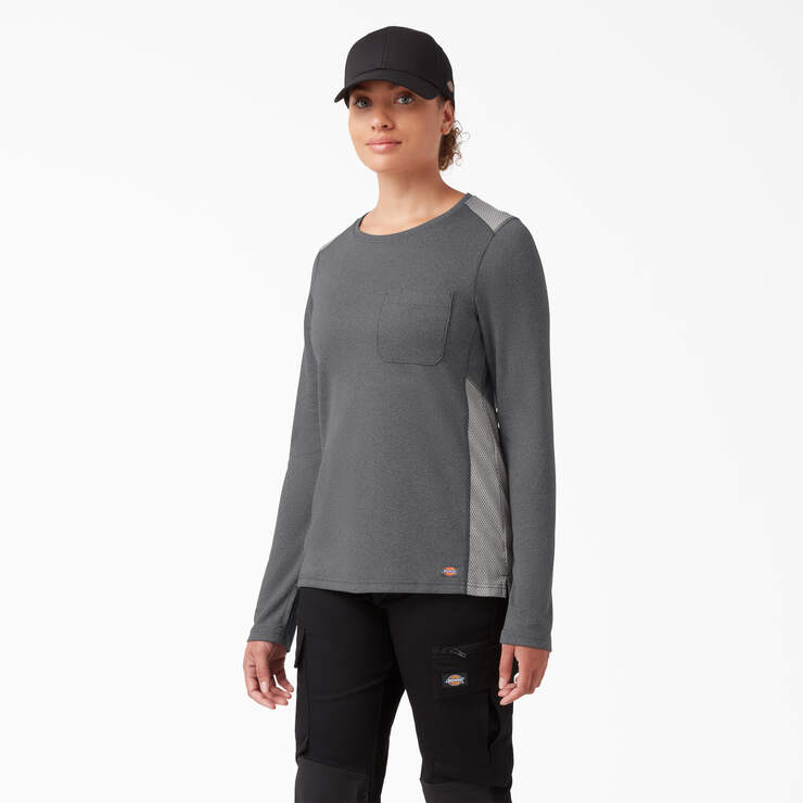 T-shirt à manches longues Temp-iQ® 365 pour femmes - Dark Gray Heather (GHF) numéro de l’image 1