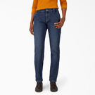 Jeans menuisier doubl&eacute; de coupe d&eacute;contract&eacute;e pour femmes - Stonewashed Medium Blue &#40;MSW&#41;