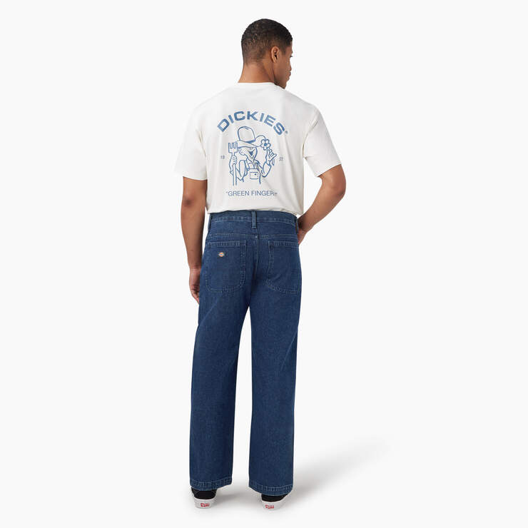 Loose Fit Double Knee Jeans - Stonewashed Indigo Blue (SNB) image number 6