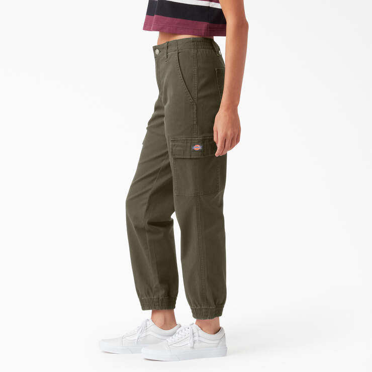 Women's High Rise Fit Cargo Jogger Pants - Military Green (ML) image number 3