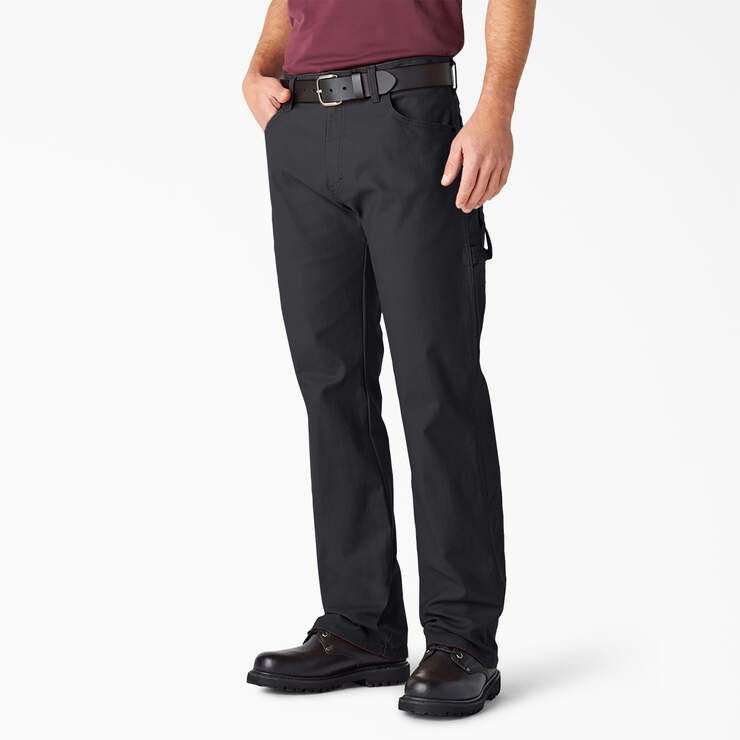 Pantalon menuisier de coupe décontractée en coutil épais - Rinsed Black (RBK) numéro de l’image 1