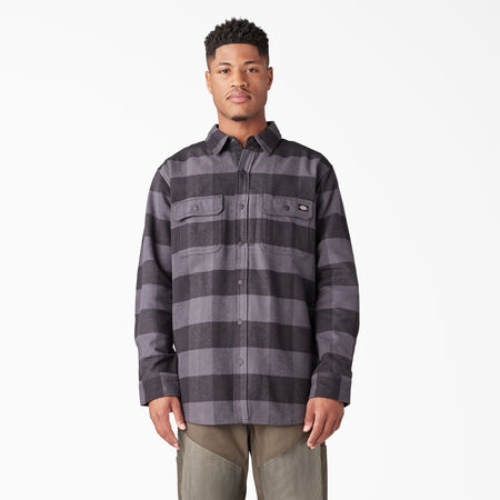 Heavyweight Brawny Flannel Shirt - Charcoal/Black Buffalo Plaid &#40;C1S&#41;
