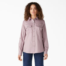 Women&rsquo;s Long Sleeve Roll-Tab Work Shirt - Lilac &#40;LC&#41;