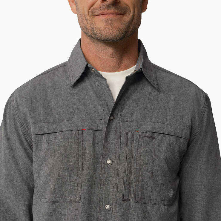 Cooling Long Sleeve Work Shirt - Charcoal (CDH) image number 5