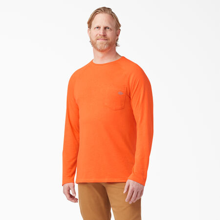 Cooling Long Sleeve Pocket T-Shirt - Bright Orange &#40;BOD&#41;