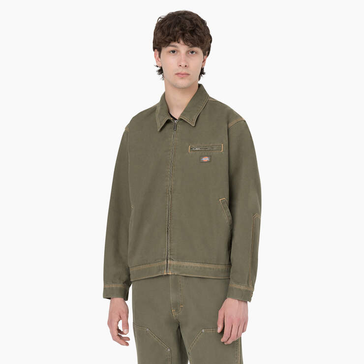 Duck Contrast Stitch Jacket - Stonewashed Military Green (SMW) image number 1