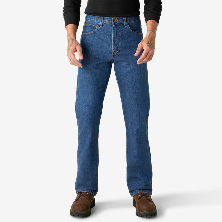 Jeans de coupe standard à ceinture adaptable FLEX - Stonewashed Indigo Blue (SNB) numéro de l’image 1